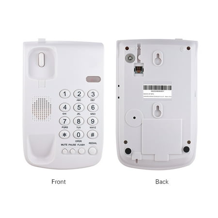 Portable Corded Telephone Phone Pause/ Redial/ Flash/ Mute Mechanical Lock Wall Mountable Base Handset for House Home Call Center Office Company Hotel