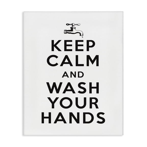 Stupell Industries Cottage Keep Calm and Wash Hands Canvas Art, 16 x 20, by Lettered and Lined