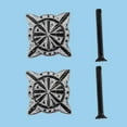 thumbnail image 2 of Renovators Supply Iron Kitchen Cabinet Knob Pull Decorative Target style Pewter Finish Small Vintage Metal Knobs for Kitchen Cabinet or Drawer Pull Handle w/Screws Pack of 2, 2 of 2