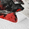 thumbnail image 5 of Homewish Japanese Samurai Landscape Bed Spread Queen,Dragon Animal Queen Coverlet Set,Cream Red,3 Pieces, 5 of 7