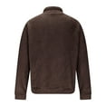 thumbnail image 5 of Men's Fuzzy Sherpa Jacket Long Sleeve Fleece Zip Up Coat with Lapels Plush Winter Outwear Warm Cardigan, 5 of 7