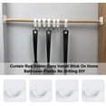 thumbnail image 4 of Paquete de 2 soportes para barra de cortina en forma de U, ganchos de plástico autoadhesivos, sin perforación, para el hogar, dormitorio, baño, 4 of 5