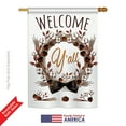 thumbnail image 2 of Breeze Decor BD-FL-H-104092-IP-BO-DS02-US 28 x 40 in. Everyday Floral Impressions Decorative Vertical House Flag - Welcome Y All Cotton Reef Spring, 2 of 4