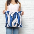 thumbnail image 2 of Blue White Moire Pillow Covers 18x18 Inch Decorative Throw Pillow Cover, Modern Abstract Art Sofa Pillowcases Accent Cushion Case Home Decor Bedroom Living Room, 2 of 6