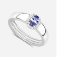 thumbnail image 3 of Mooneye 6x4mm Oval Tanzanite Gemstone 925 Sterling Silver Solitaire Mother's Day Gift Ring, 3 of 3