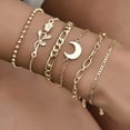 thumbnail image 2 of Pulsera con seis cuentas combinadas, pulsera redonda con luna en capas, pulsera con flores surtidas, 2 of 6