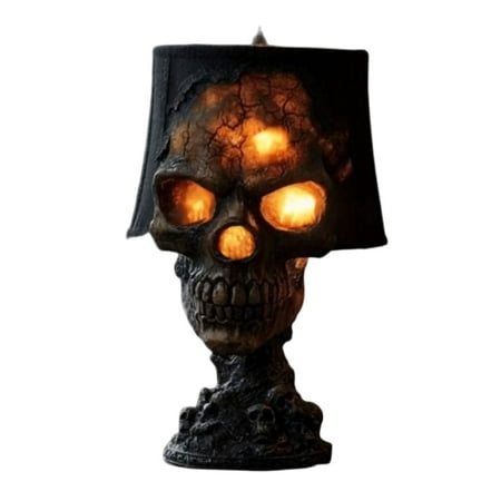 laqbezok Gothic Table Lamp Skull Table Lamp Halloween Lighting Halloween Decoration Bedside Lamp for Living Room Bedroom Gothic Decoration