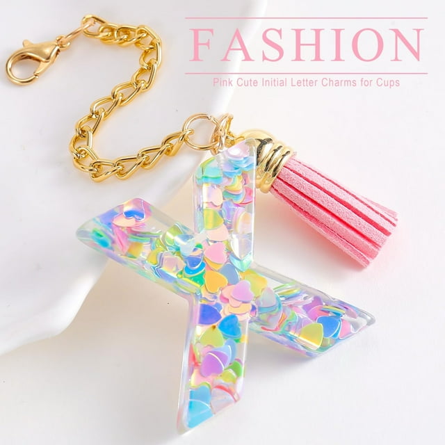 Bonanza de Rabais, Porte-Clés Lettre Initiale, Breloque de Poignée de Tasse, Matériau en Acier Inoxydable, Design Mignon, pour Femmes, Accessoire de Gobelet, Cadeau Personnalisé, Style Tendance Akmoler Liquidation et Promo