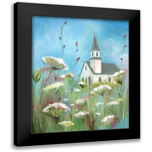Tava Studios 12x14 Black Modern Framed Museum Art Print Titled - Country Church II