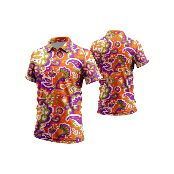 Men's Slim Fit Graphic Print Polo – Versatile Summer Casual Shirt in Extended Sizes S-XXXXXL, Stylish Comfortable Breathable Top for Daily and Outdoor Wear