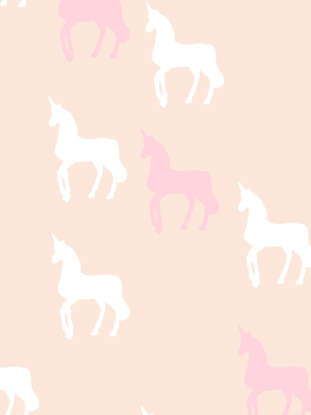 Unicorn Check Removable Vinyl Wallpaper by Barbie - Peach