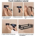 thumbnail image 3 of Estante de cocina, estante de pared, perchero, independiente, clavo, acero inoxidable negro, suministros de cocina-（40 cm）, 3 of 5