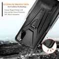 thumbnail image 5 of Nagebee Case for Alcatel TCL A3X (A600DL) with Tempered Glass Screen Protector (Full Coverage), Belt Clip Holster with Built-in Kickstand, Heavy Duty Shockproof Armor Rugged Case (Black), 5 of 5