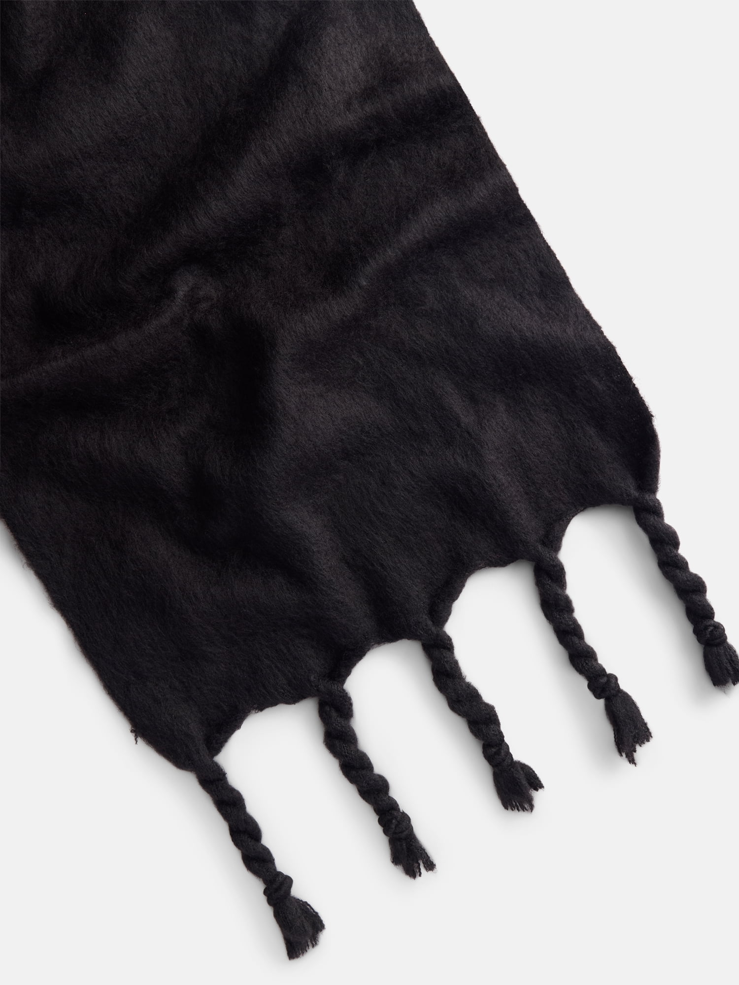Scenario Women's Blanket Scarf with Braided Fringe Trim