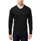 thumbnail image 1 of John Ashford suéter de punto con textura de rayas y cuello en V para hombre, negro, XXX-Large, 1 of 1