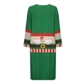 thumbnail image 4 of Yuyamidu Santa Claus Zipper Up Robes Long Sleeve Robe for Women Christmas Bathrobe Female Mid-Calf Length Nightgown Sleepwear Green Crewneck Pjs Dress Size 2XL, 4 of 7