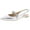 Silver, variant on Jewel Badgley Mischka Womens Bambi Embellished Faux Leather Slingbacks