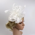 thumbnail image 6 of Jiaroswwei Cocktail Tea Party Women Headwear Fascinators Hat Feather Floral Mesh Hair Clip, 6 of 8