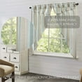 thumbnail image 4 of VHC Brands Grain Sack Aqua Blue Stripe Coastal Farmhouse Prairie Short Panel Curtain Set 63x36x18, 4 of 6