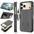 thumbnail image 3 of Hisdou Cover For Apple iPhone 17 Pro Case,Phone Case With Belt Clip,Holster Case With Kickstand Holder Slim,Rugged Cover Stand For iPhone 17 Pro 2025|6.3"|Black, 3 of 6