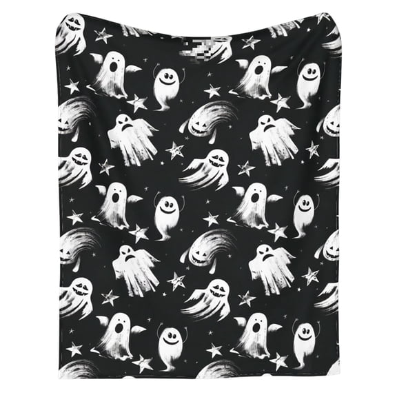 Halloween Print Fleece Throw Blanket Soft Lightweight Nap Cover Blanket Air Conditioning Blanket For Sofa Couch Living Room Home