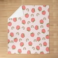 thumbnail image 3 of Kids Pink Peach All Season Bed Blanket Twin 60"x80" Cute Fruit Plush Throw Blanket Kawaii Cartoon Fruit Flannel Fleece Blanket Rainbow Decor Fashion, 3 of 5