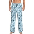 thumbnail image 2 of Goofa Black White Gray Rabbit Printed Soft Pajama Pants for Men, Wide Leg Comfy Casual Lounge Yoga Pants-Small, 2 of 9