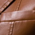 thumbnail image 5 of Hulanddfd Men Blazer Long Sleeve Lapel Collar Button Down Faux Leather Loose Fit Casual Outwear Lightweight Comfortable Everyday Wear, 5 of 7