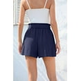 thumbnail image 2 of Deliqiba Women Casual Shorts Bowknot Tie Waist Summer Shorts with Pockets Navy Blue XXL, 2 of 5