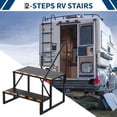 thumbnail image 4 of RV Steps with 1 Handrail,Heavy Duty 2-Step Stable Universal Stair,Portable Mobile Motor Home Stairs for Travel Trailer Pool Hot Tub Trampoline, 4 of 7