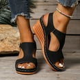 thumbnail image 5 of Summer Sandals for Women 2025 Wedge Open Toe Ankle Strap Slippers Summer Casual Women Beach Fashion Lazy Shoes, 5 of 8