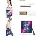 thumbnail image 3 of ZUXONGSY Wolf Galaxy Print Leather Crossbody Handbag with Wrist Wallet for Women Large Top-Handle Handbags with Purse Waterproof Shoulder Bag with Leather Wallet for Business, 3 of 4