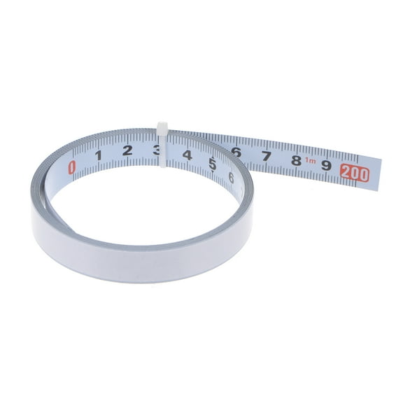 Self Adhesive Tape Measure 200cm Metric Left to Right Reading Measuring Tape Steel Sticky Ruler, White