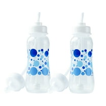 Hands-Free Baby Bottle - Anti-Colic Self Feeding System 9 oz (2 Pack - Blue)