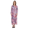 thumbnail image 1 of Bimba Robe Chemise Maxi à Manches Longues Imprimée pour Femmes, Coupe Ample Décontractée, Boutonnée, 1 of 7