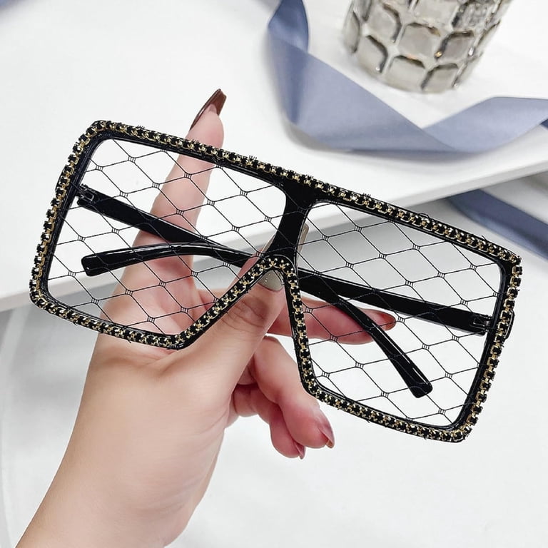 Oversized Rhinestone bling Sunglasses for Women Fashion Lace  display picture 3
