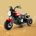 thumbnail image 6 of Bruce&Shark Kids Electric Motorcycle Ride-on Toy with Headlights, 3 Wheels Dual Motor Car for Children Boys Girls Red, 6 of 11
