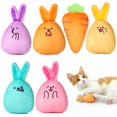 thumbnail image 2 of 6Pcs Catnip Toys, Easter Cat Interactive Toys, Plush Rabbits & Carrot with Built-in Rattle Papers, Boredom Relief Cat Toys, Cat Chew Toys for Teething Chewing, Easter Pet Gift Set, 2 of 7