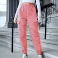 thumbnail image 4 of Virmaxy Womens Taper Cargo Pants Fashion Solid V-Neck Long Pants with Pocket Jogger Sweatpants Drawstring Outdoor Trousers with Pockets Pink XS, 4 of 9