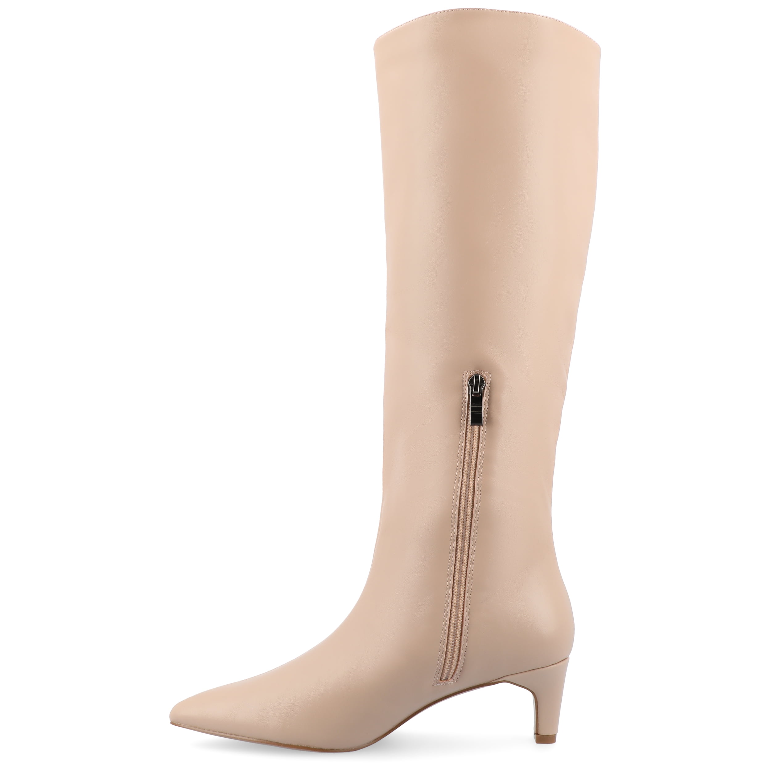Journee Womens Tullip Tru Comfort Foam Wide Width Wide Calf Kitten Heel Pointed Toe Boots