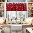 thumbnail image 2 of Christmas Curtain Valance for Windows Red Snowflake Kitchen Curtain Valances Xmas Snow Valance Curtains Window Treatments Short Curtains for Kitchen Living Room Bedroom Winter Holiday Decor 54x18, 2 of 8
