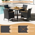 thumbnail image 2 of Gymax Set Of 5 Patio Dining Table Set for 4 Rattan Conversation Set w/ Umbrella Hole, 2 of 7