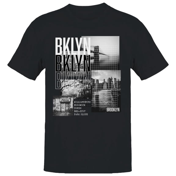 BKLYN Brooklyn Urban Cityscape Men's Black T-shirt