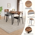 thumbnail image 6 of TROPOW Desk Chair,3 Piece Dining Table Set for 2, Kitchen Table Set with Storage Rack, Space Saving Dining Table and 2 Padded Chairs, Kitchen Table and Chairs Set for Small Space, Rustic Brown, 6 of 7