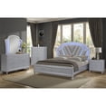 thumbnail image 5 of Rick Upholstered Low Profile Platform Amber Queen Silver LED Bed made with Wood, 5 of 5
