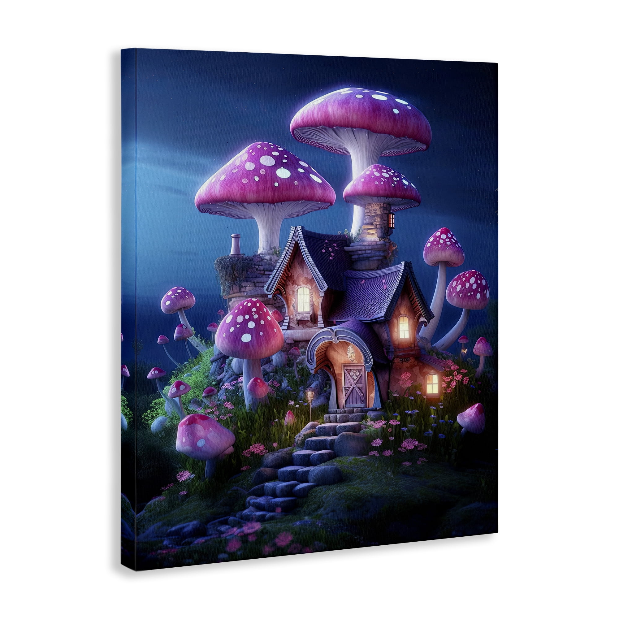 Stupell Industries Mystical Forest Cottage Town & City Painting Gallery Wrapped Canvas Art Print Wall Art, 16 x 20