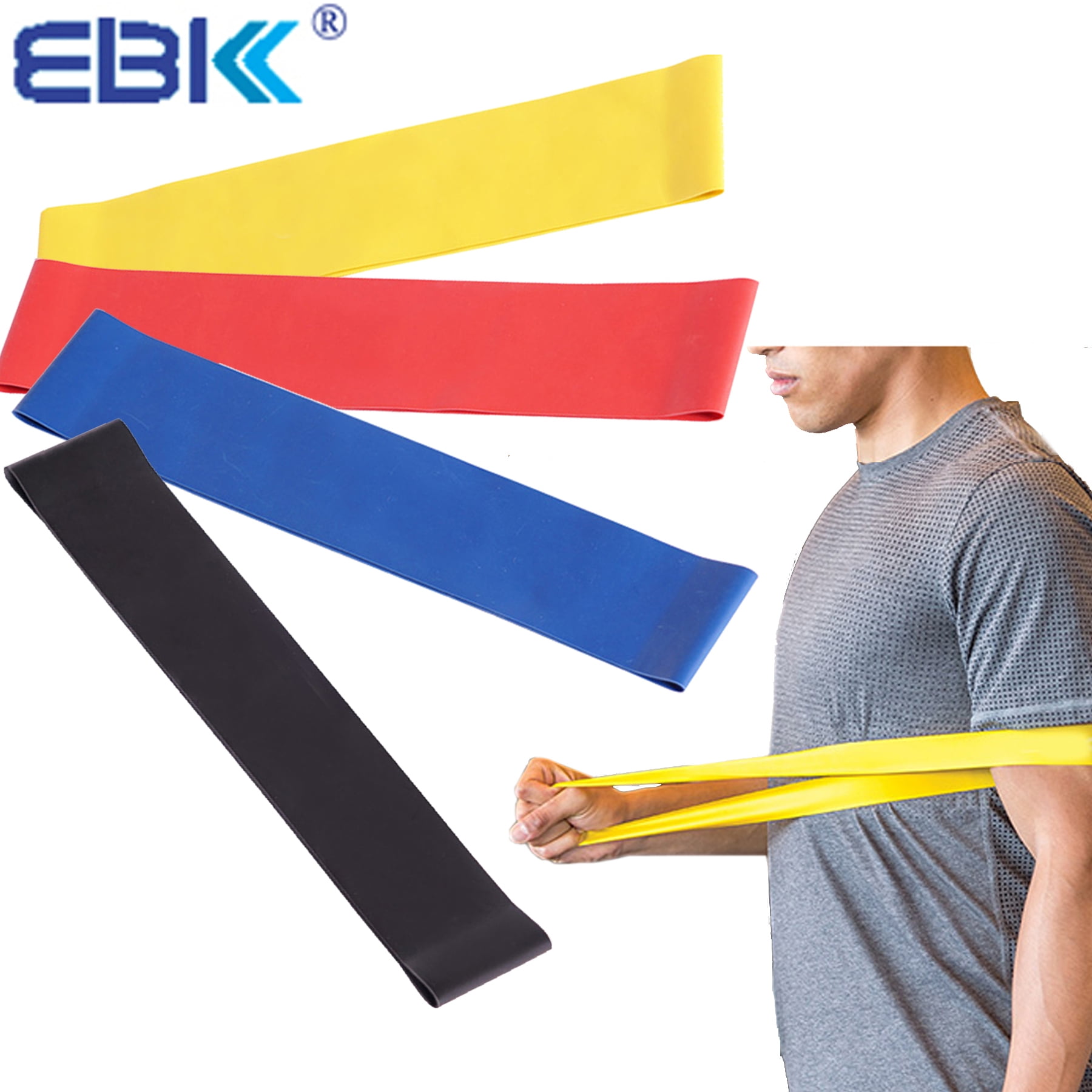 EBK Stretch Band Resistance Bands Loops for Exercise & Fitness for legs, arms, back, ankles
