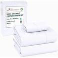 thumbnail image 4 of RUVANTI 100% Organic Cotton Sheets - Twin Sheet Set - 3 Piece Percale Weave Bedding, Crisp, Cooling & Breathable, Soft & Durable, 16" Deep Pocket, Hotel Quality Sábanas - Bright White, 4 of 8