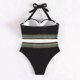 thumbnail image 5 of Cismea - Bikini de Tanga para Mujer, Traje de BañO con Estampado de Leopardo, Sexy Bikini Triangular de 2 Piezas（Negro） Cismea bañador, 5 of 6