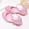 thumbnail image 4 of VUHXZWAF Heels for Girls Sequins Shoes Kids Closed Toe Heels Ankle Strap Wedding Party Shoes Size 13.5, 4 of 4